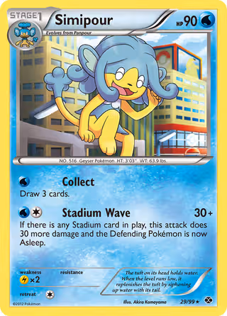 Simipour 29/99 Pokemon card