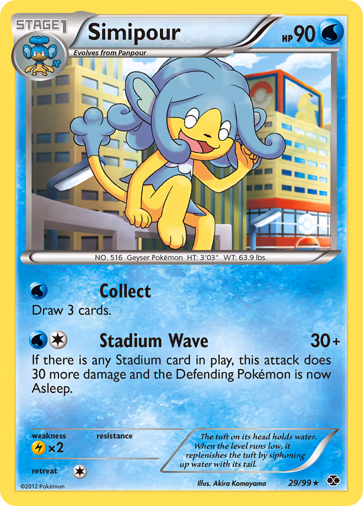 Simipour 29/99 Pokemon card