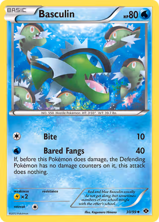 Basculin 30/99 Pokemon card