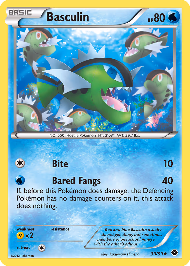 Basculin 30/99 Pokemon card