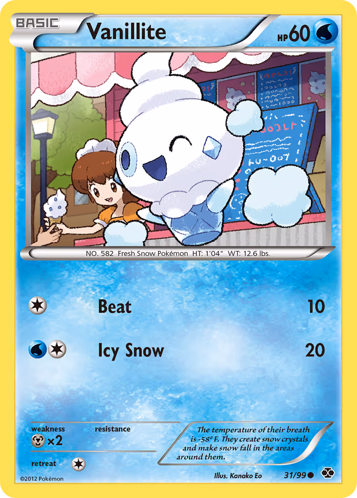 Vanillite 31/99 Pokemon card