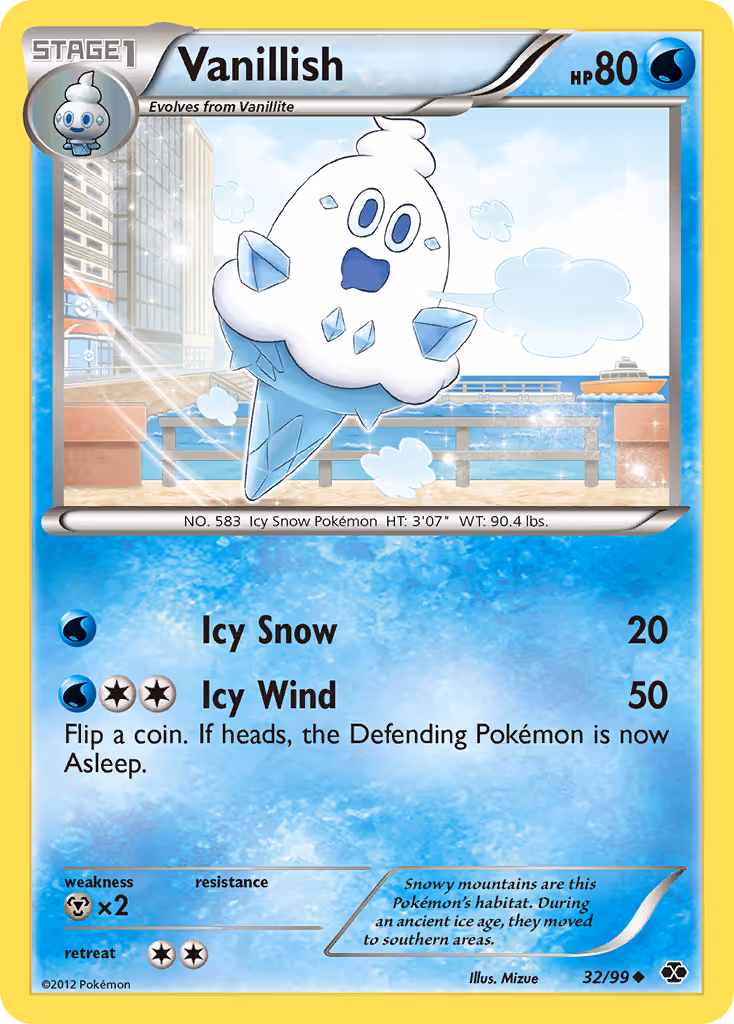 Vanillish 32/99 Pokemon card