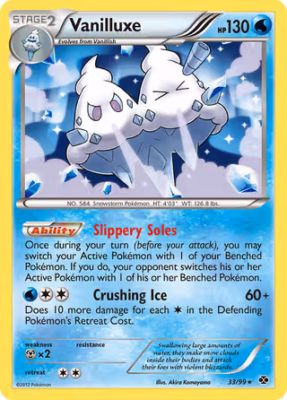 Vanilluxe 33/99 Pokemon card