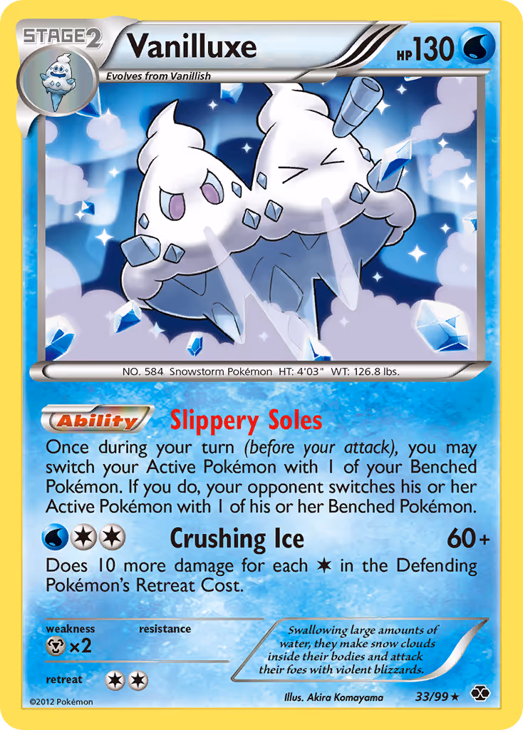 Vanilluxe 33/99 Pokemon card