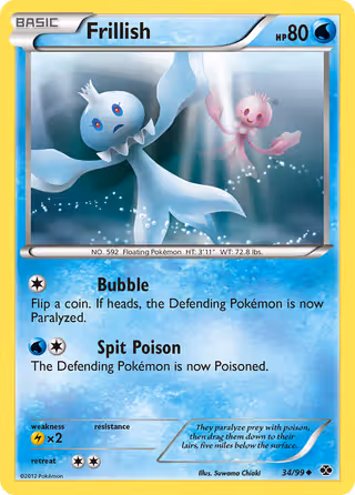 Frillish 34/99 Pokemon card