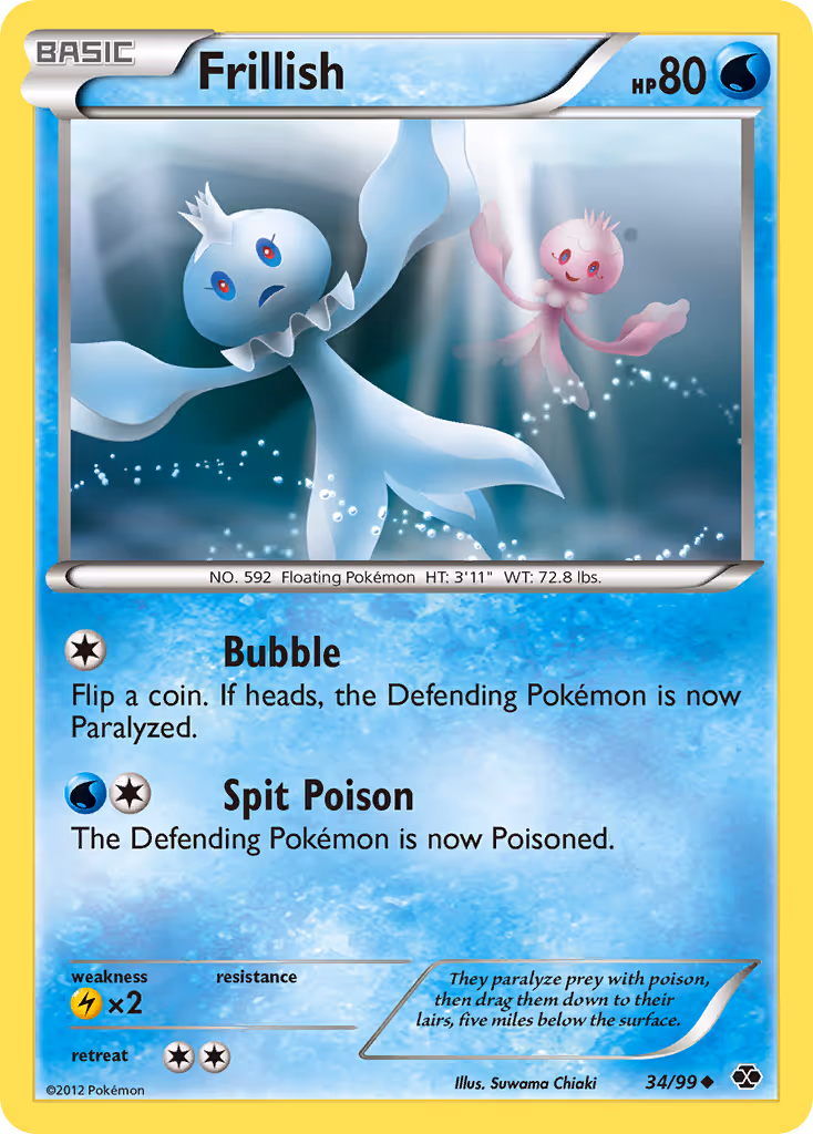 Frillish 34/99 Pokemon card