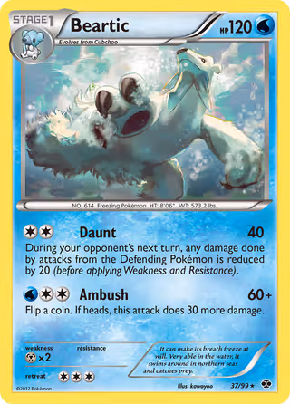 Beartic 37/99 Pokemon card
