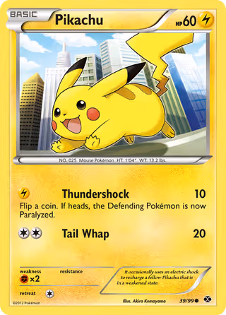 Pikachu 39/99 Pokemon card