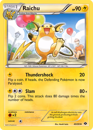 Raichu 40/99 Pokemon card