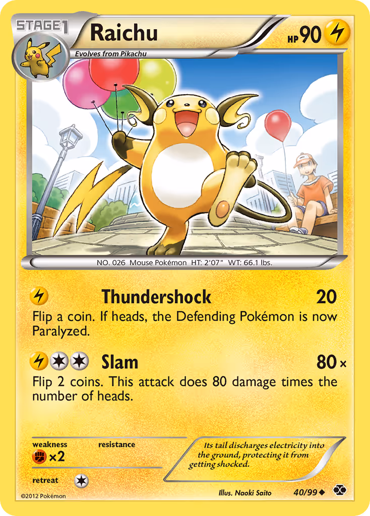 Raichu 40/99 Pokemon card