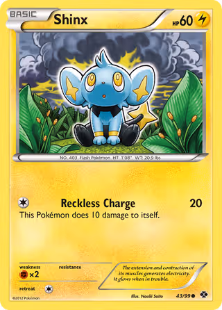 Shinx 43/99 Pokemon card