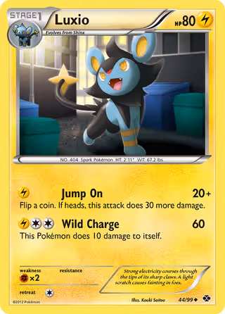 Luxio 44/99 Pokemon card