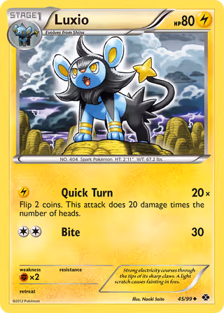 Luxio 45/99 Pokemon card