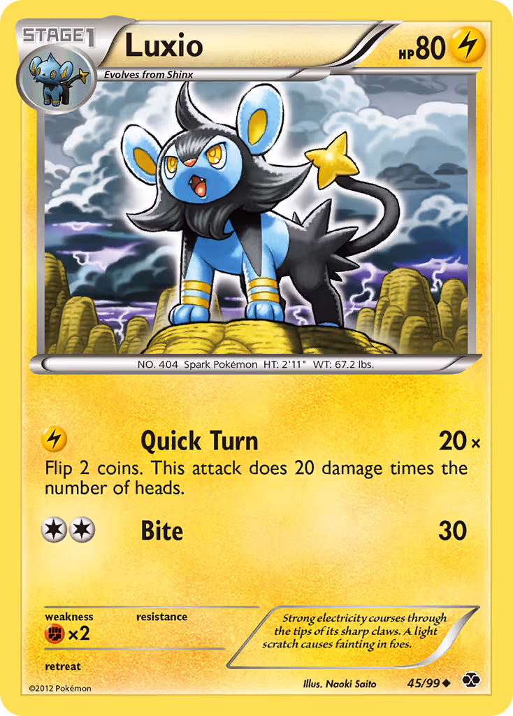 Luxio 45/99 Pokemon card