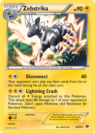 Zebstrika 48/99 Pokemon card