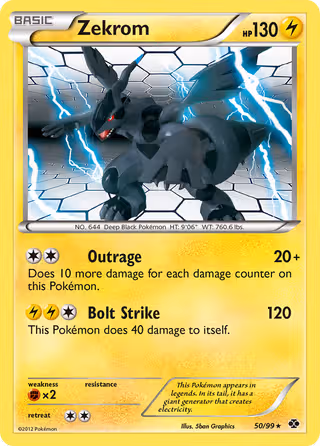 Zekrom 50/99 Pokemon card