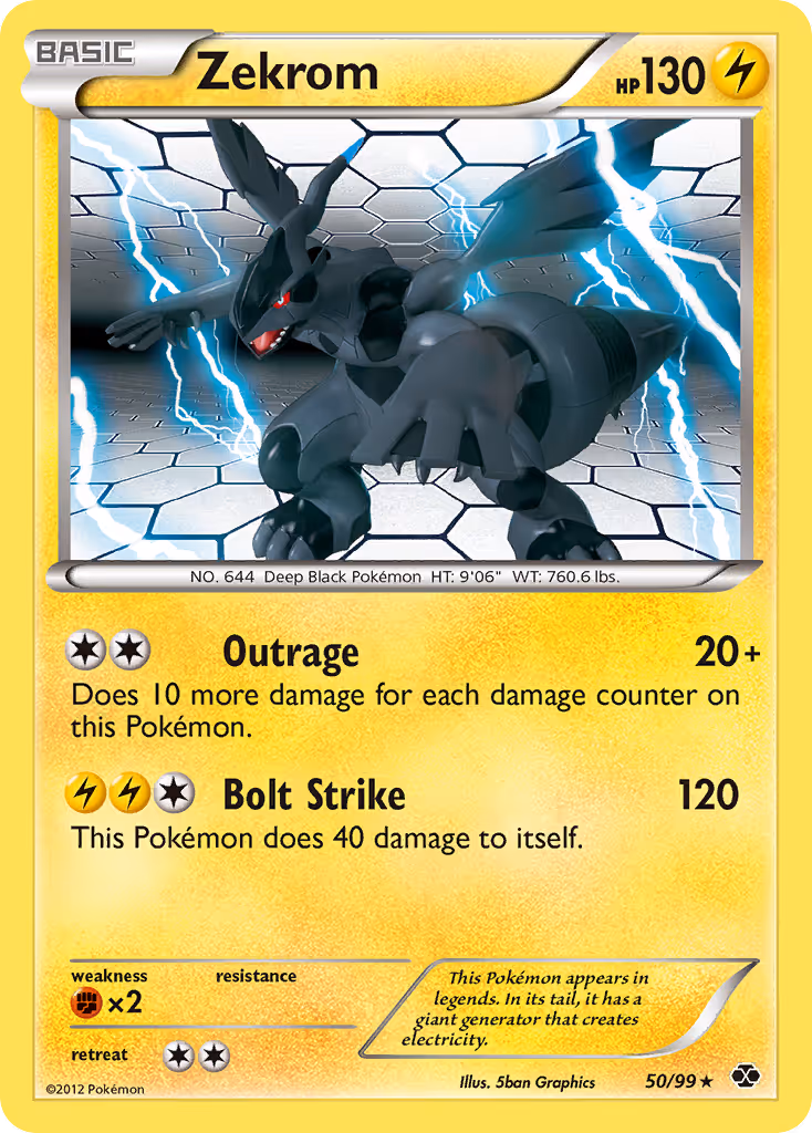 Zekrom 50/99 Pokemon card