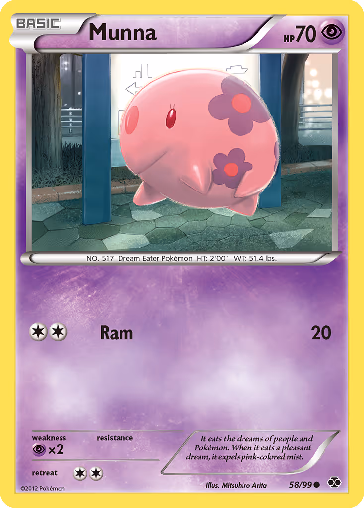 Munna 58/99 Pokemon card