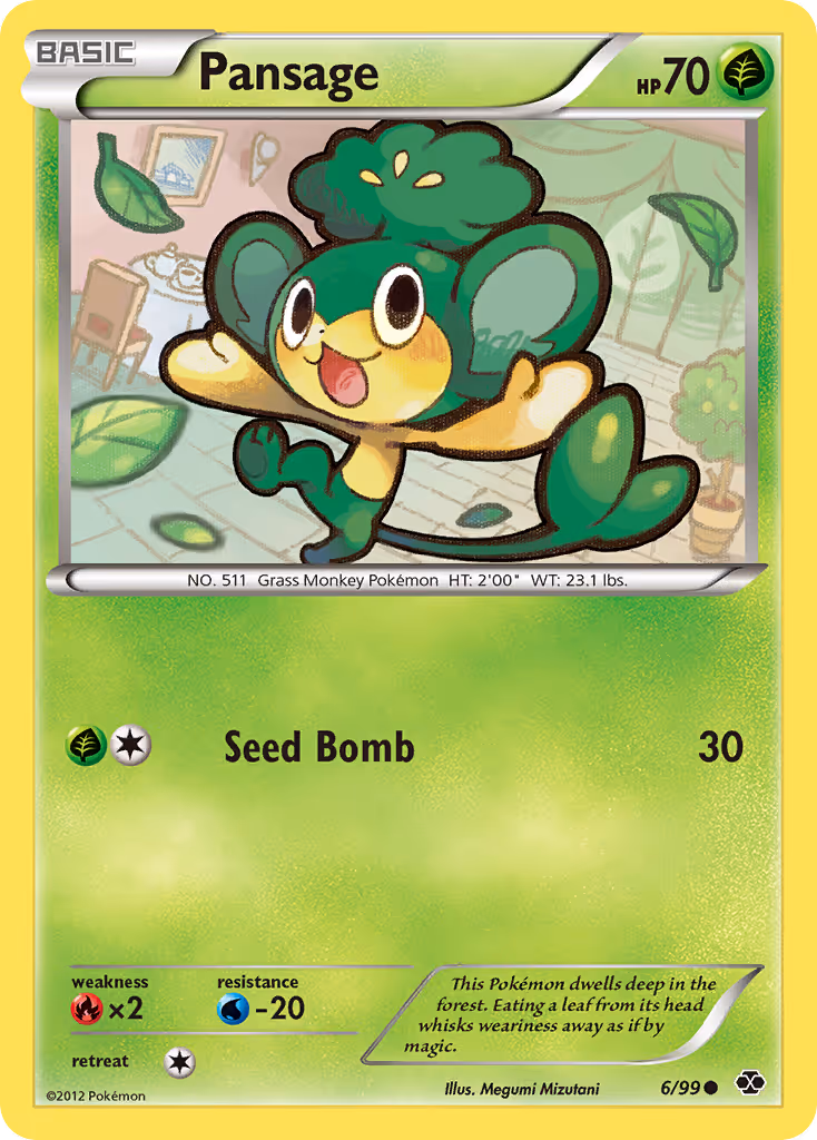 Pansage 6/99 Pokemon card