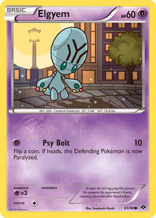 Elgyem 61/99 Pokemon card