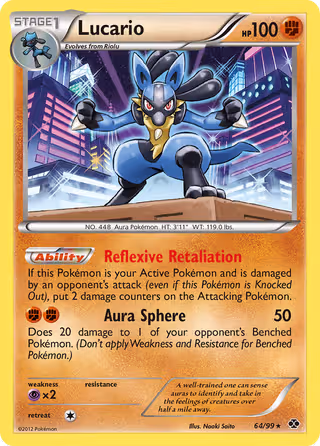 Lucario 64/99 Pokemon card