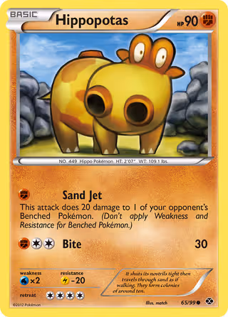 Hippopotas 65/99 Pokemon card