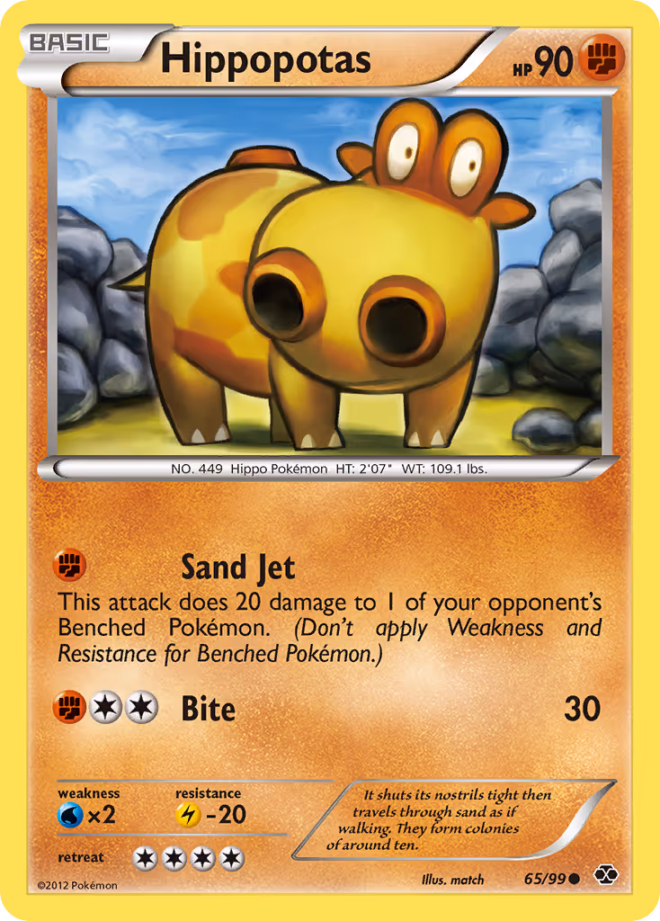Hippopotas 65/99 Pokemon card