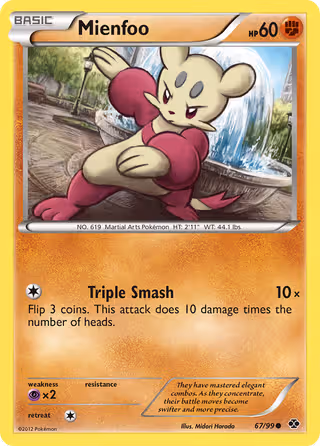 Mienfoo 67/99 Pokemon card