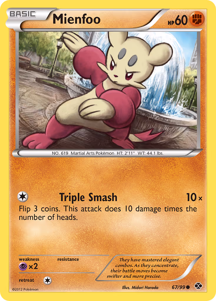 Mienfoo 67/99 Pokemon card