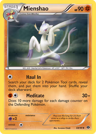 Mienshao 68/99 Pokemon card