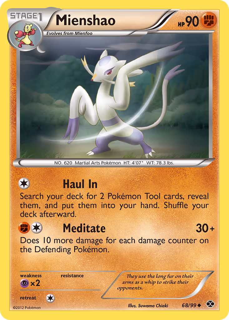 Mienshao 68/99 Pokemon card