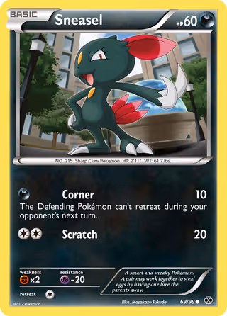 Sneasel 69/99 Pokemon card