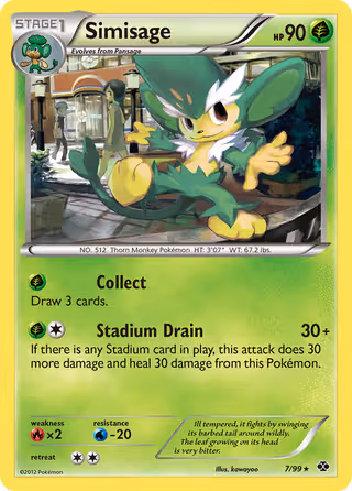 Simisage 7/99 Pokemon card