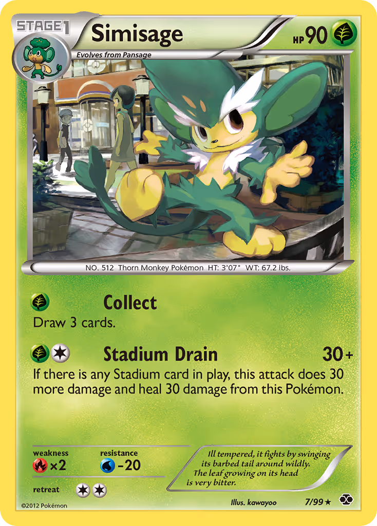 Simisage 7/99 Pokemon card