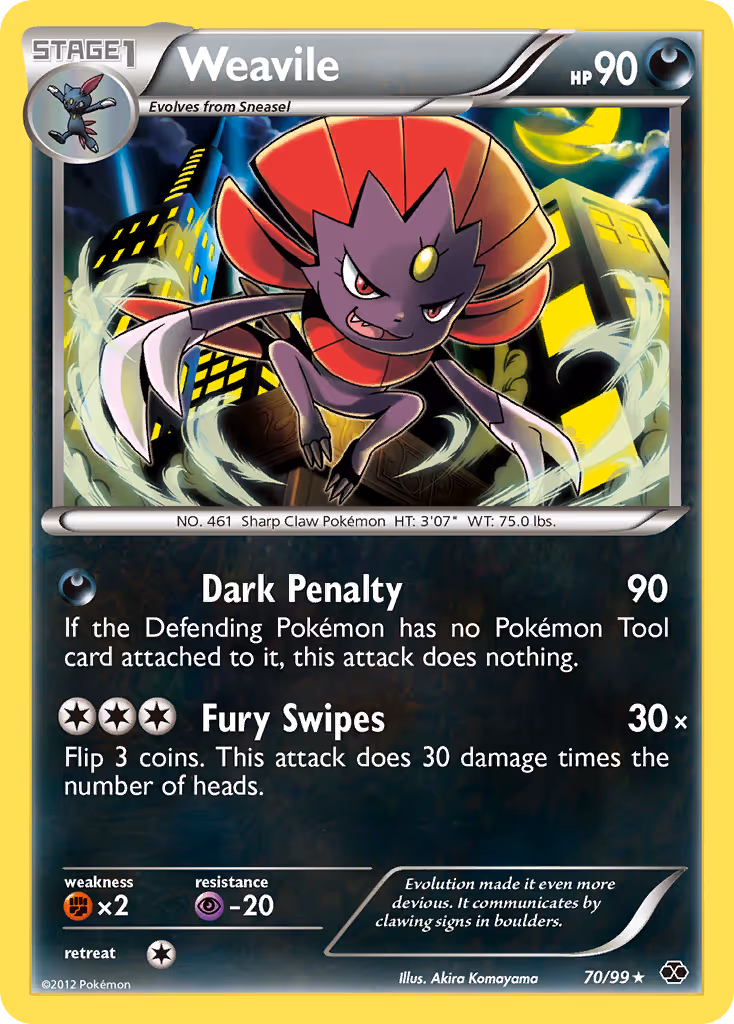Weavile 70/99 Pokemon card