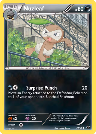 Nuzleaf 71/99 Pokemon card
