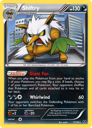 Shiftry 72/99 Pokemon card