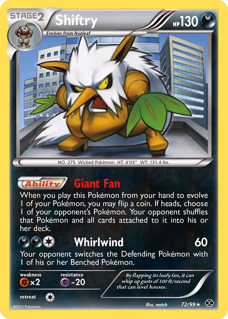 Shiftry 72/99 Pokemon card
