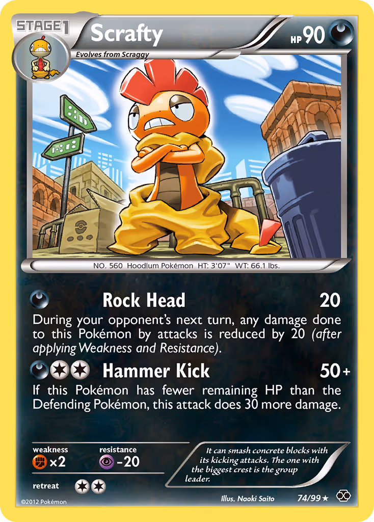 Scrafty 74/99 Pokemon card
