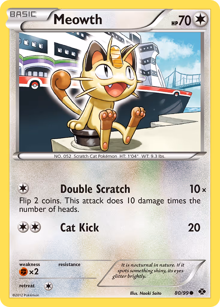 Meowth 80/99 Pokemon card