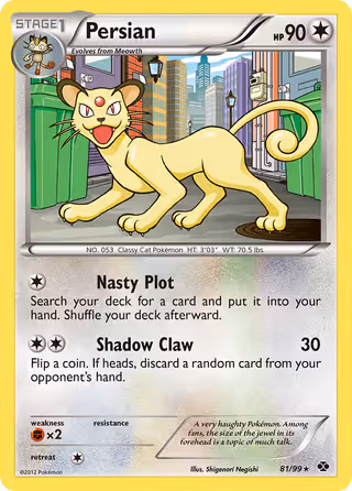 Persian 81/99 Pokemon card