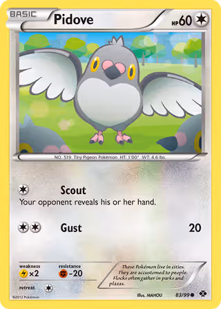 Pidove 83/99 Pokemon card