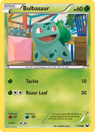 Bulbasaur 1/108 Pokemon card