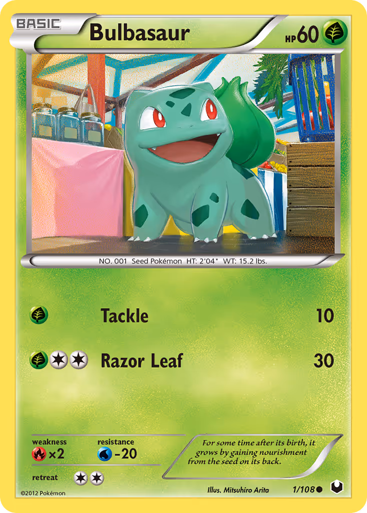 Bulbasaur 1/108 Pokemon card