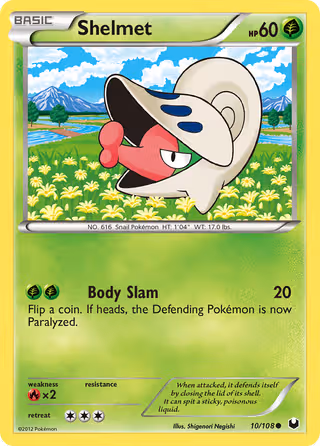 Shelmet 10/108 Pokemon card