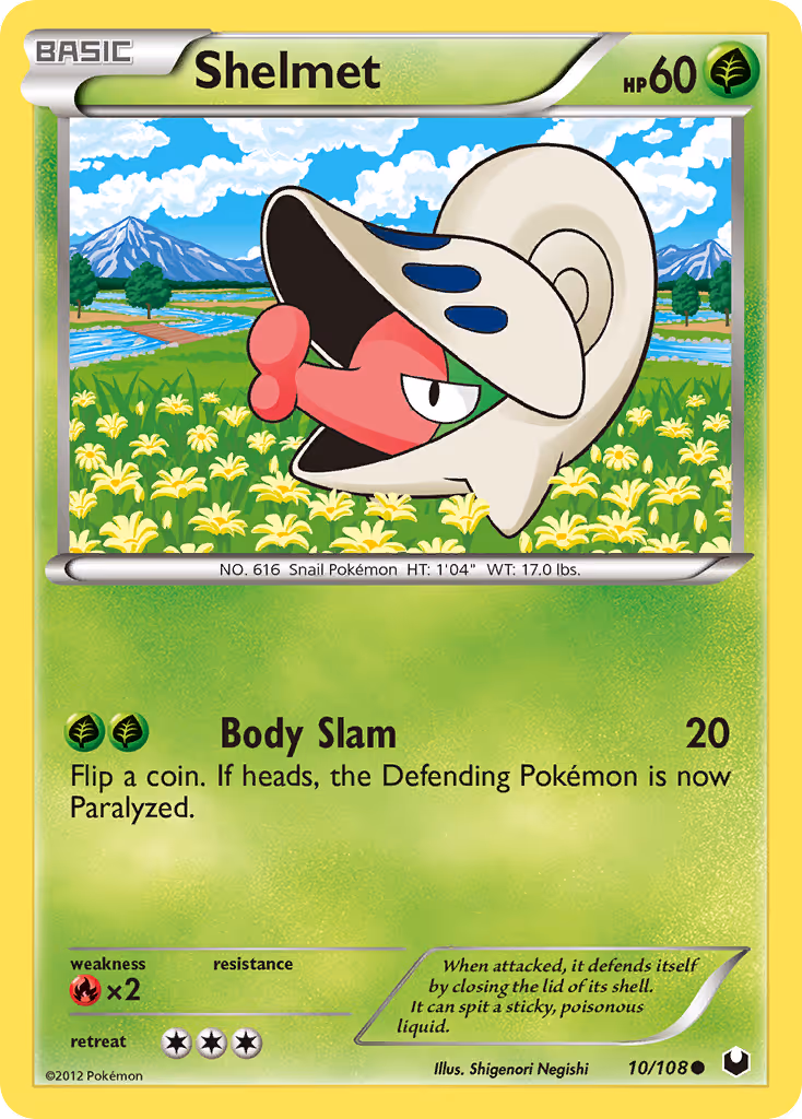 Shelmet 10/108 Pokemon card