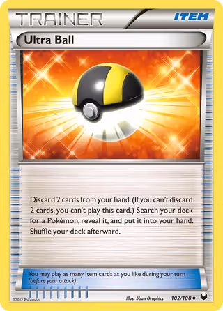 Ultra Ball 102/108 Pokemon card