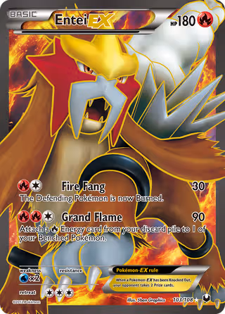 Entei-EX 103/108 Pokemon card