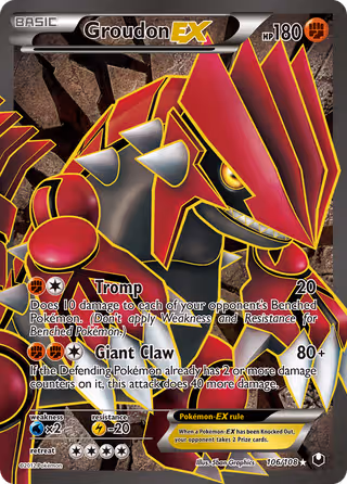 Groudon-EX 106/108 Pokemon card