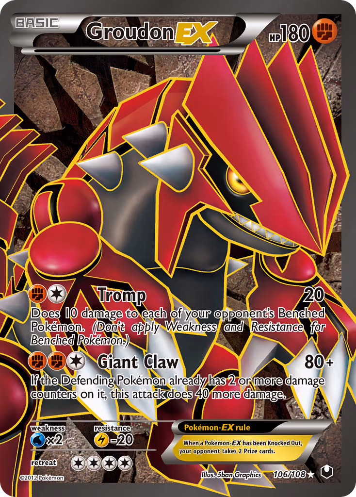 Groudon-EX 106/108 Pokemon card